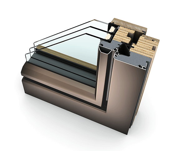 HF 410 - okno drewniano-aluminiowe z rdzeniem izolacyjnym